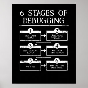 Poster Codage De 6 Étapes Du Débogage De La Programmation