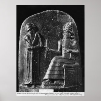 Poster Code de Hammurabi, haut de la stèle