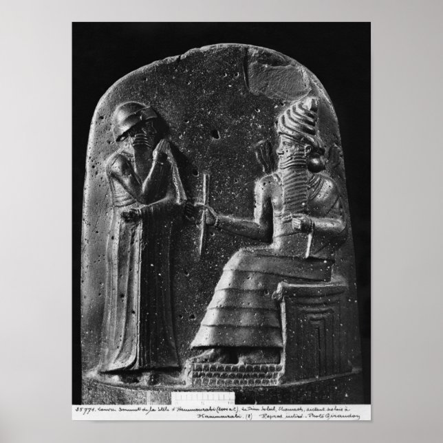 Poster Code de Hammurabi, haut de la stèle (Devant)