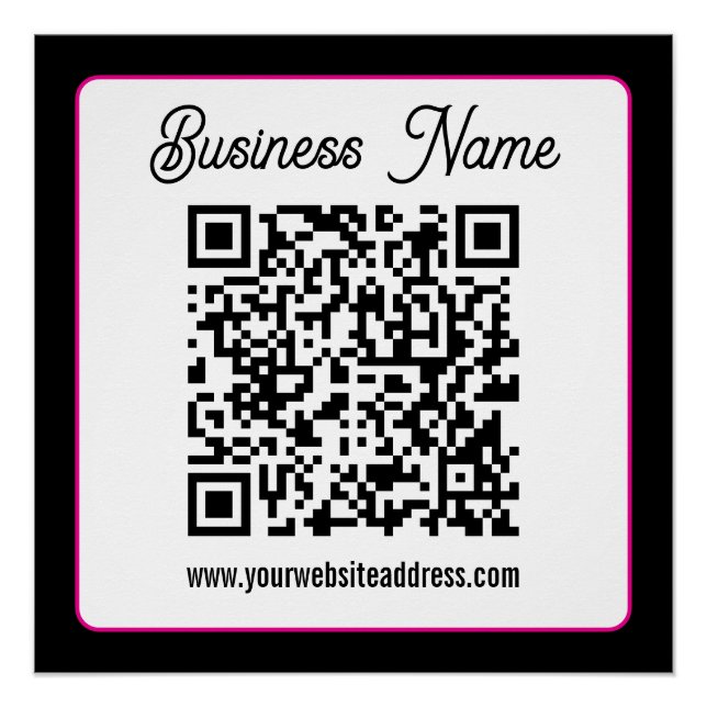 Poster Code QR avec écriture cursive de script (Devant)