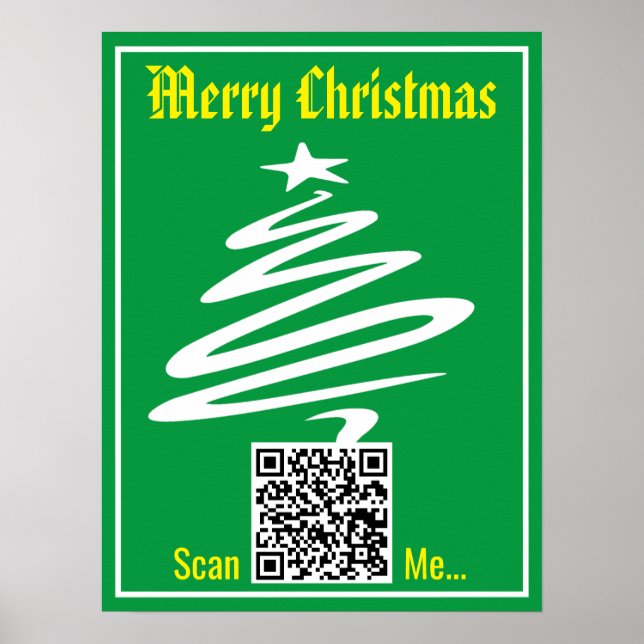 Poster Code QR avec voeux de Noël sur un (Devant)