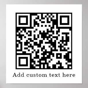 Poster Code QR blanc personnalisé   Affichage de texte mi