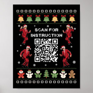Poster Code Qr Danse Trump Président Scanner Pour Instruc
