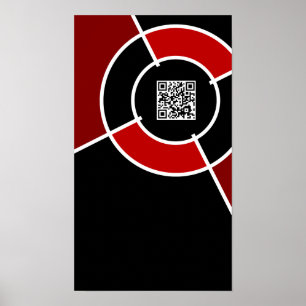 Poster code QR de maroon bullseye