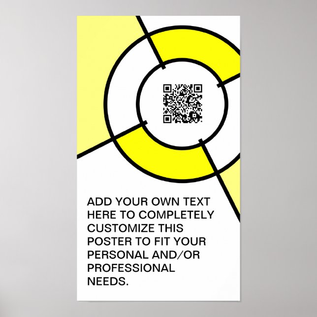 Poster code QR du bullseye jaune (Devant)