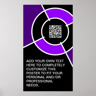Poster code QR du bullseye mauve