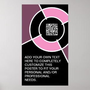 Poster code QR du bullseye rose