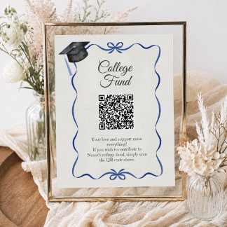 Poster Code QR du Fonds du Collège Blue Bow pour la remis