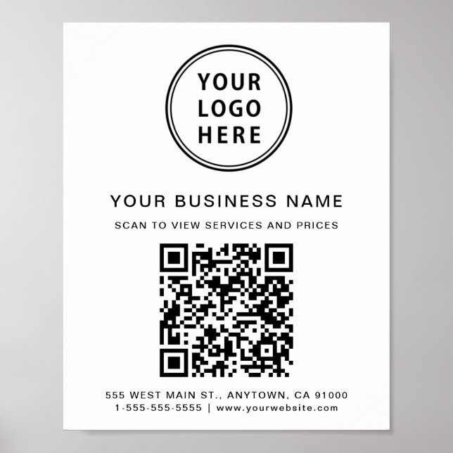 Poster Code QR du logo de l'entreprise (Devant)