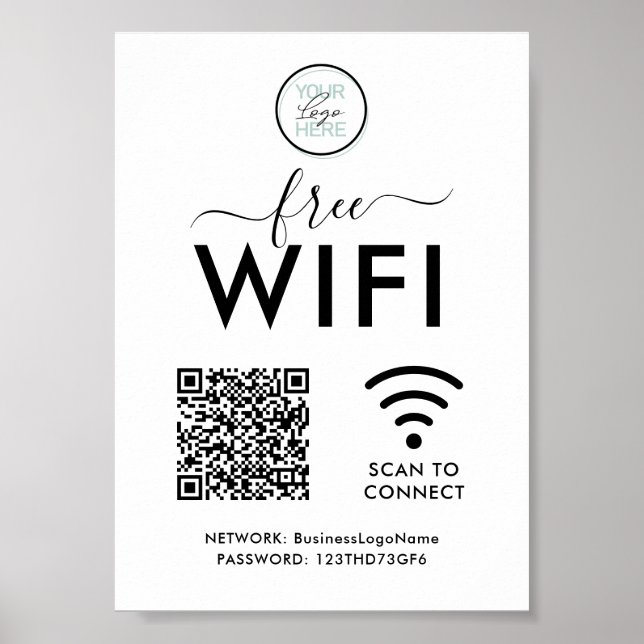 Poster Code QR du mot de passe réseau WIFI (Devant)