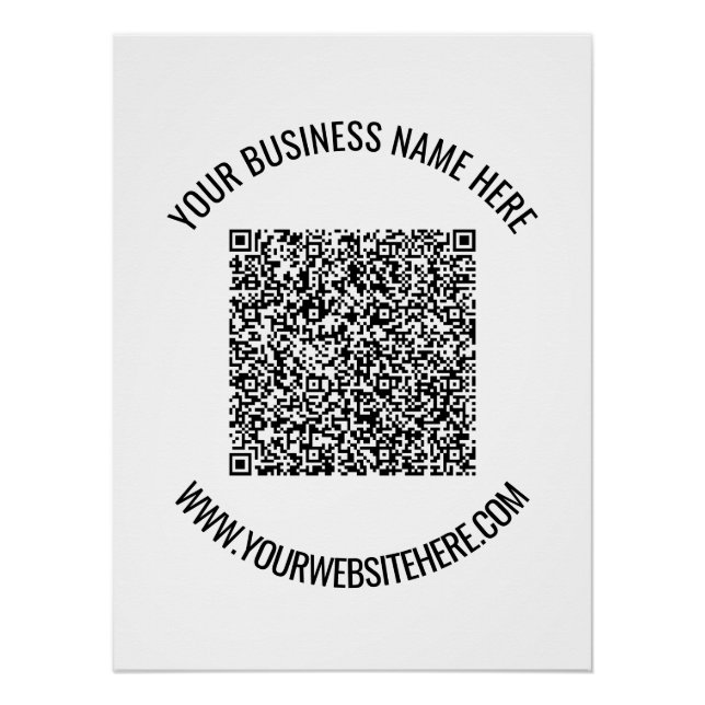Poster Code QR et texte personnalisé professionnel person (Devant)