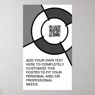 Poster code QR noir et blanc du bullseye