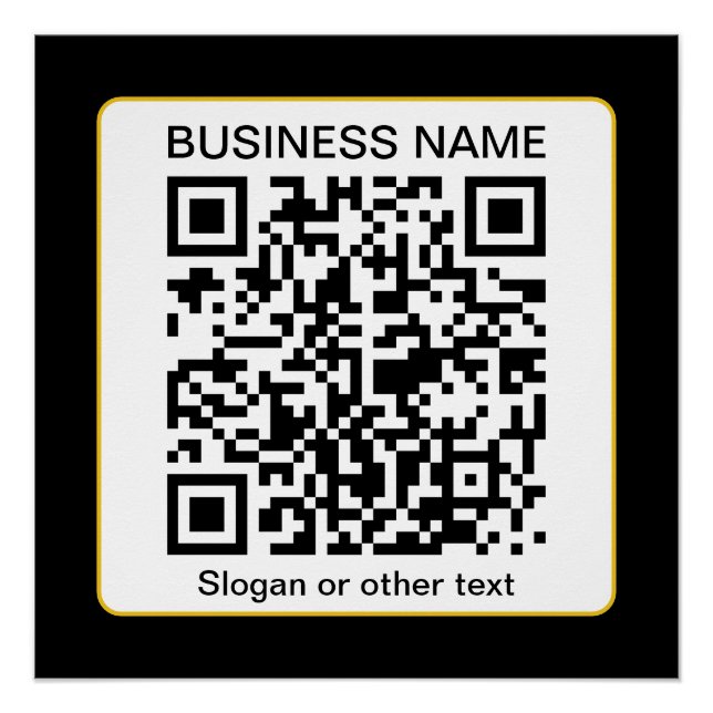 Poster Code QR numérisable modifiable + votre nom d'entre (Devant)