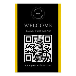 Poster Code QR personnalisé avec logo Moderne Brillance