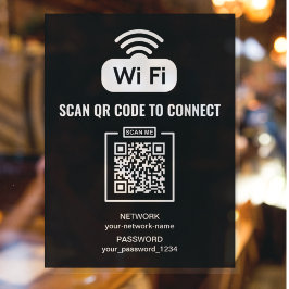 Poster Code QR personnalisé Mot de passe Internet noir et