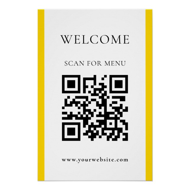 Poster Code QR personnalisé Texte moderne Entreprise Piét (Devant)