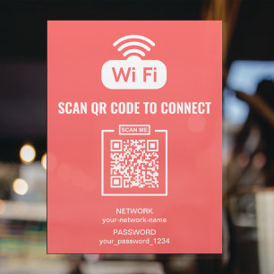 Poster Code QR personnalisé WIFI Mot de passe réseau Inte
