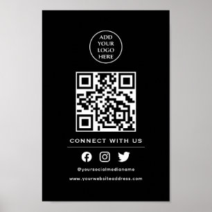 Poster Code QR Votre Logo Suivez L'Analyse Pour Vous Conn