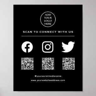 Poster Code QR Votre Logo Suivez Scanner Moi Connectez-vo