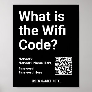 Poster Code WiFi avec code QR sur un
