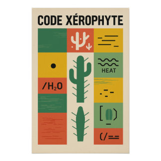 Poster CODE XÉROPHYTE – L’alphabet Cactus