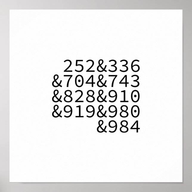 Poster Codes régionaux Caroline du Nord (Devant)