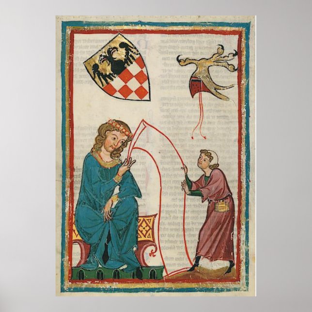 Poster Codex Manesse - Graf Otto von Botenlauben (Devant)