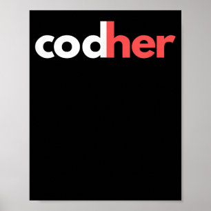 Poster Codher Girl Programmer Femmes Ingénieur de tige Am