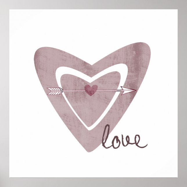 Poster Coeur avec flèche (Devant)