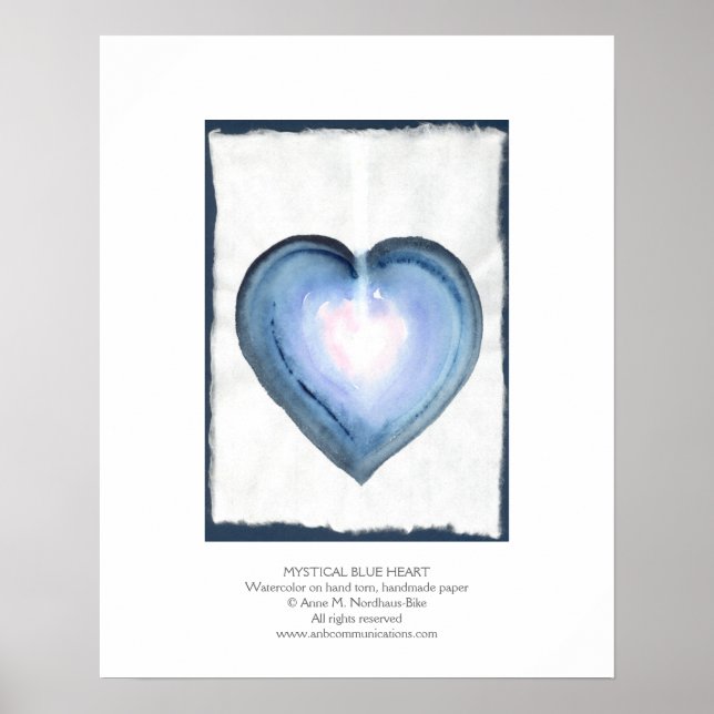 Poster Coeur bleu mystique (Devant)