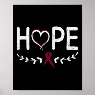Poster Coeur Bourgogne Ruban Cerveau Aneurysme