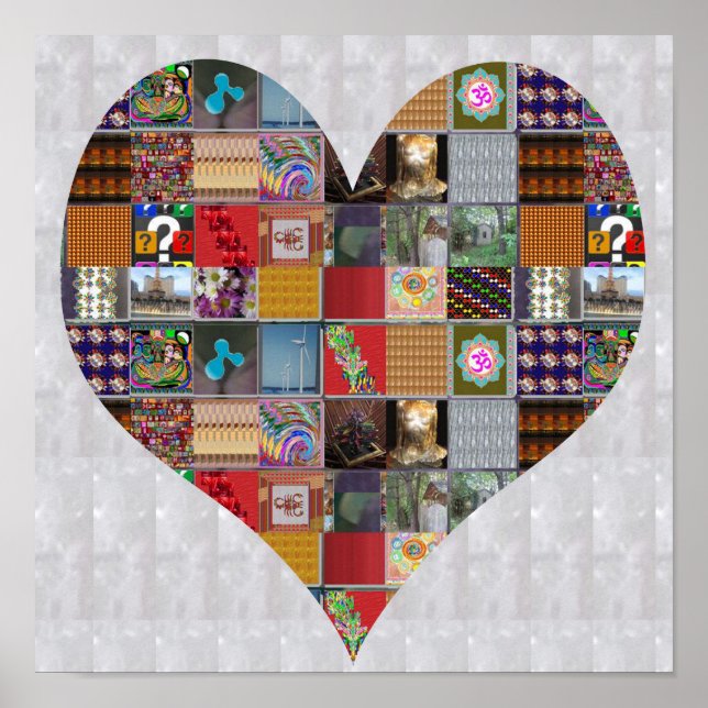 Poster COEUR Collage artistique Bénédiction FAIBLEprix NV (Devant)