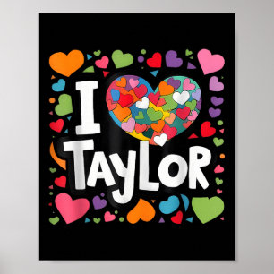 Poster Coeur Coloré Mon Nom Est Taylor Prénom