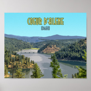Poster Coeur d’Alene Idaho Souvenir