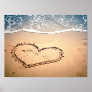 Poster Coeur dans le sable