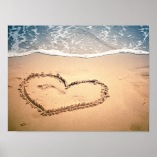 Poster Coeur dans le sable