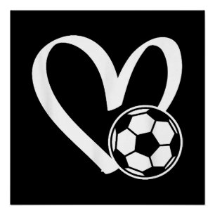 Poster Coeur de balle de football