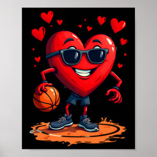 Poster Coeur De Basketball - Amour Et Boucles Conception