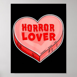 Poster Cœur de bonbon d'amant d'horreur Saint-Valentin Ha