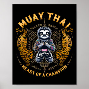 Poster Cœur de champion - Kickboxing et Muay Thai coupé