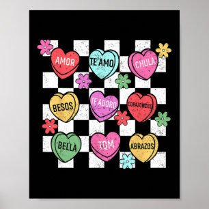 Poster Cœur de conversation de la Saint-Valentin espagnol