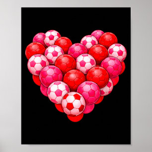 Poster Cœur de foot Saint-Valentin Amoureux de foot Homme