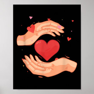 Poster Coeur de la main Charité bénévolat bonté bonté