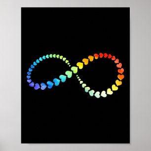 Poster Cœur de l'infini LGBTQ Arc-en-ciel Neurodiversité