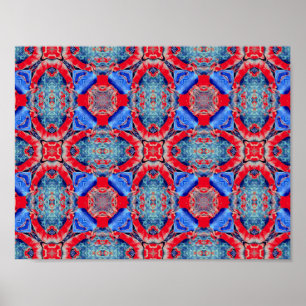 Poster Coeur de mandala bleu Thunder_Cove