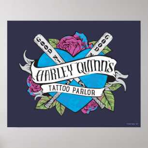 Poster Coeur de salon de tatouage du suicide peloton  