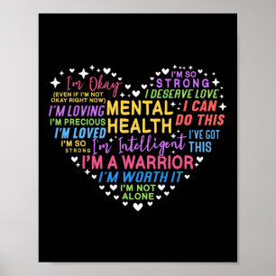 Poster Coeur de sensibilisation à la santé mentale