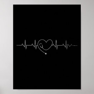 Poster Coeur de soins infirmiers Médicale Stéthoscope Coe