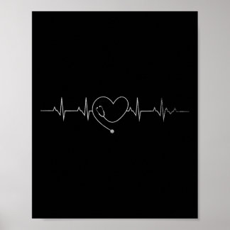Poster Coeur de soins infirmiers Médicale Stéthoscope Coe