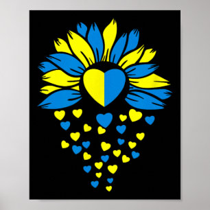 Poster Cœur de tournesol pour l'Ukraine 